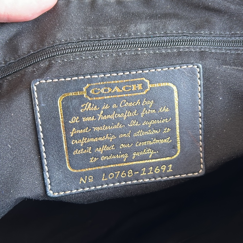 COACH Signature C Black & Gray Purse/Satchel/Handbag - Picture 14 of 16